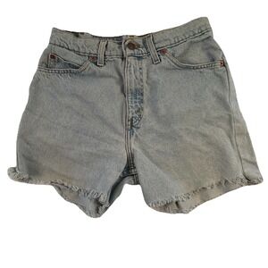 Vintage Levi's 550 Cut Off Denim Shorts Women's 29 Distressed High Rise Y2K 90's